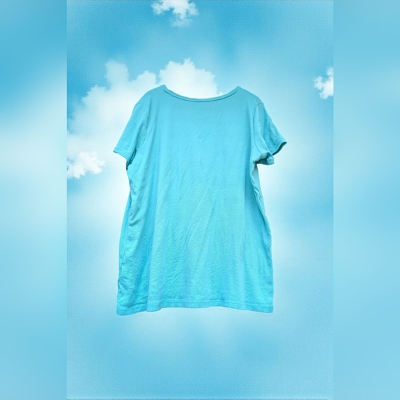 Croft & Barrow Essential Crewneck Tee Color: Seaside Aqua Size:L (EUC) - Picture 6 of 8